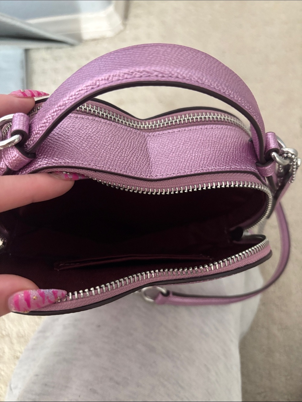 COACH Lilac/Purple Heart Crossbody Bag - Picture 4 of 6